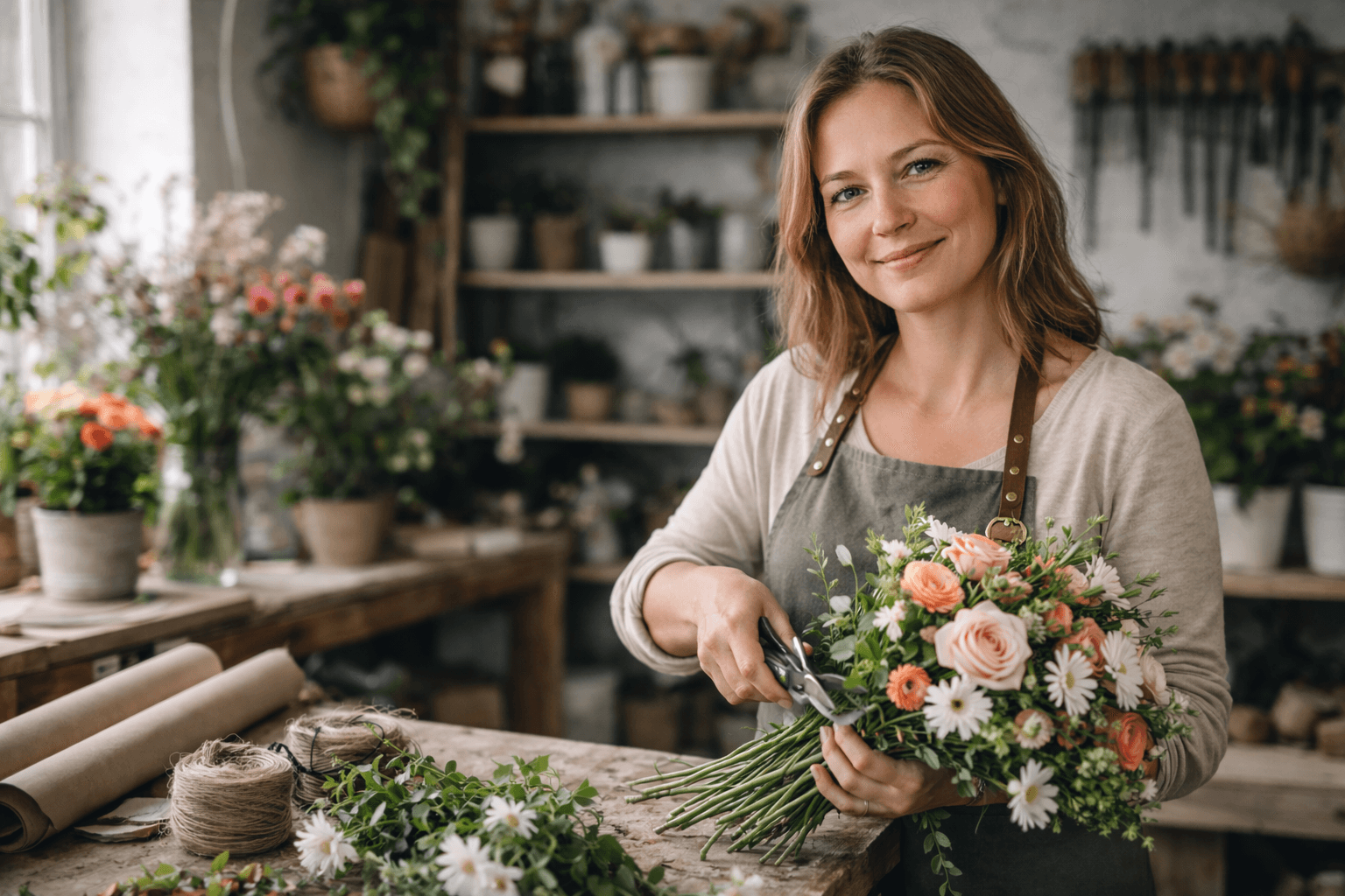 Småföretagare i sin butik